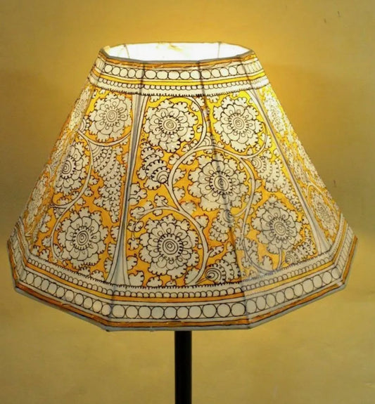Leather lamps with hand painted Kalamkari art