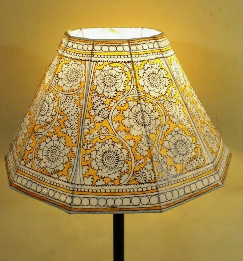 Leather lamps with hand painted Kalamkari art